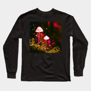 Mushroom Glow (Pink Glowing Mushrooms) Long Sleeve T-Shirt